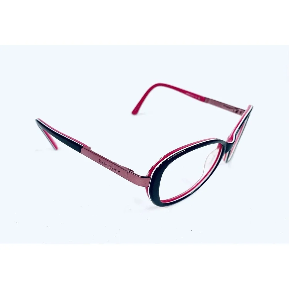 Kate Spade Black Pink Oval Glasses Rose Gold Accents Marsha 51 16 135